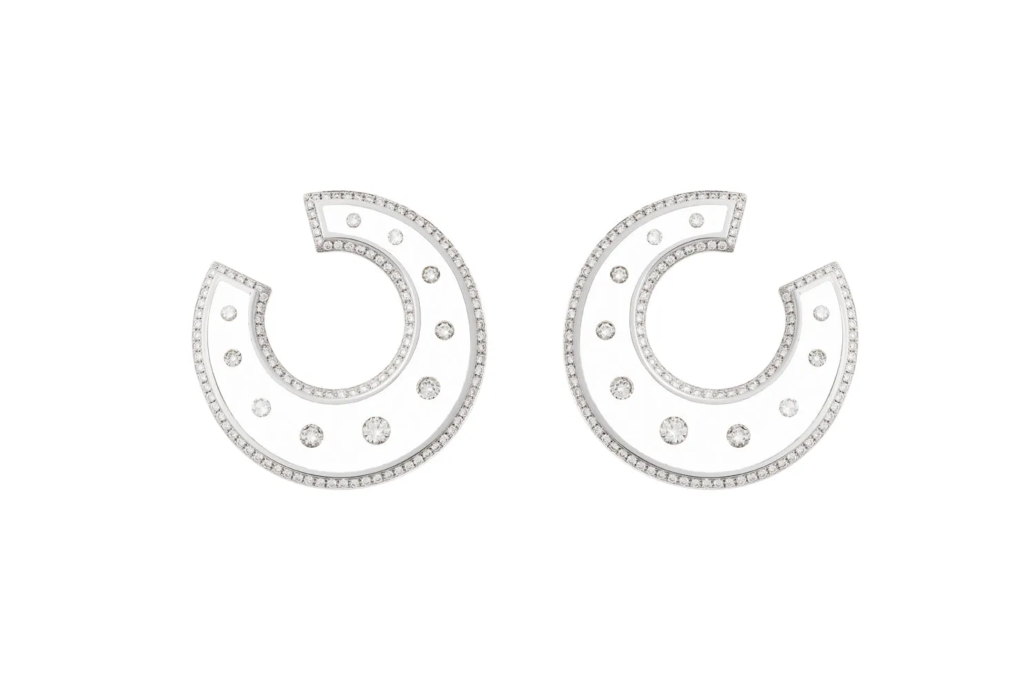 White Gold Universe Earrings