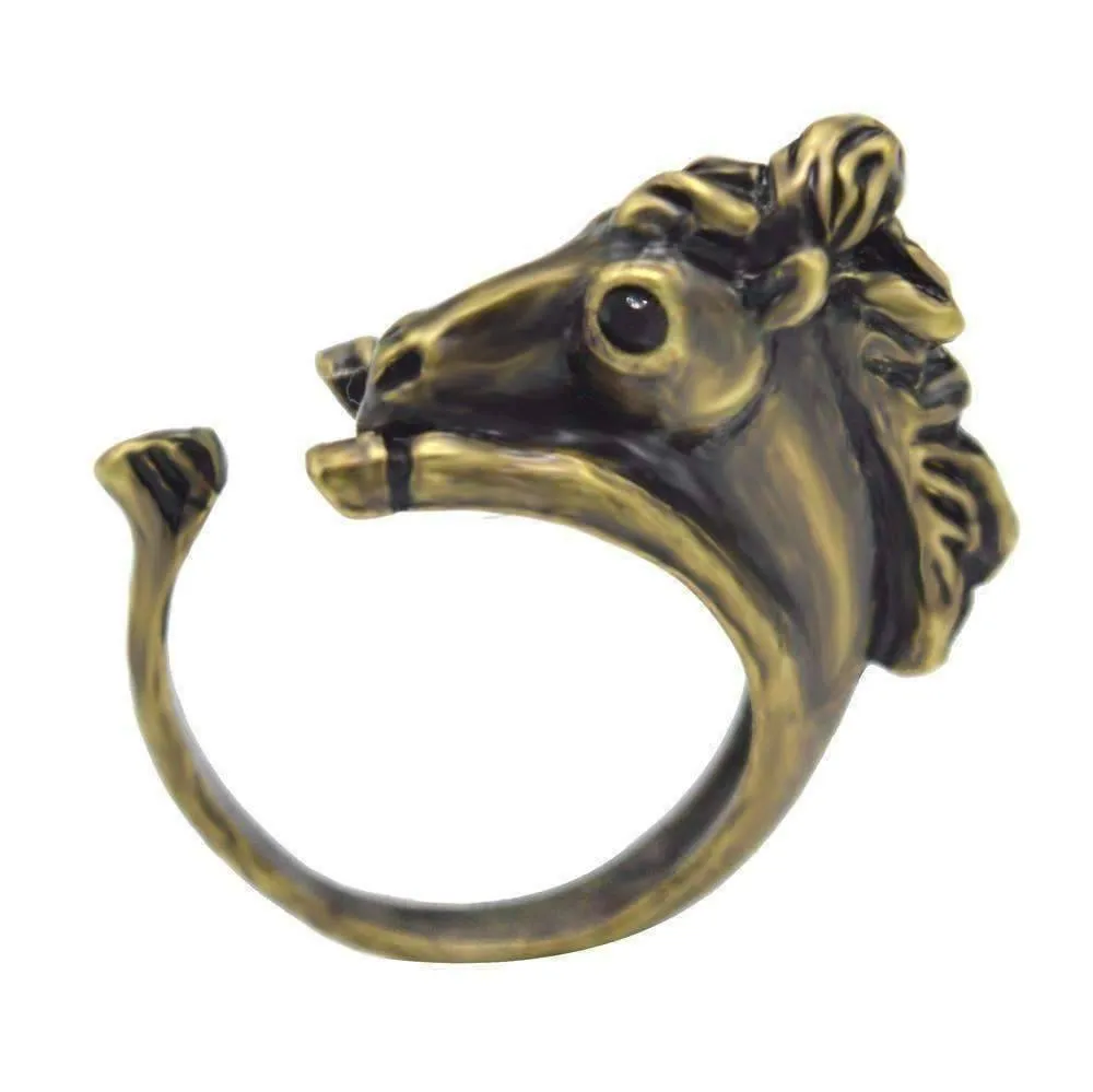 Wild West Horse Adjustable Adorable Animal Wrap Majestic Stallion Ring for Woman