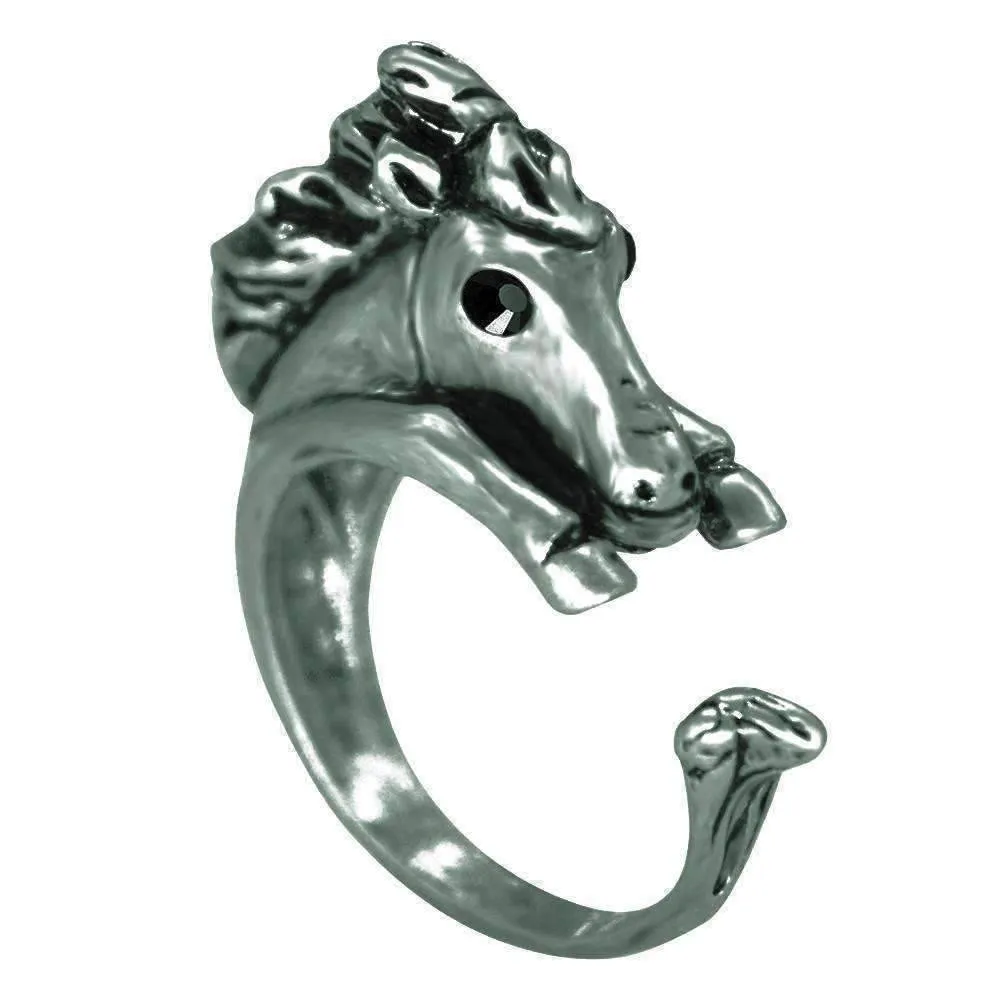 Wild West Horse Adjustable Adorable Animal Wrap Majestic Stallion Ring for Woman