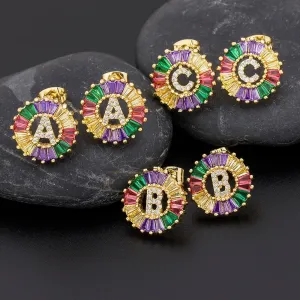 Women Stunning Colourful Letter Alphabet Stud Earrings