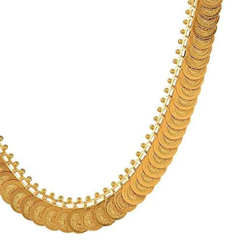 YouBella Jewellery Fashion Party Wear Traditional Long Temple Coin Necklace Set for Women and Girls