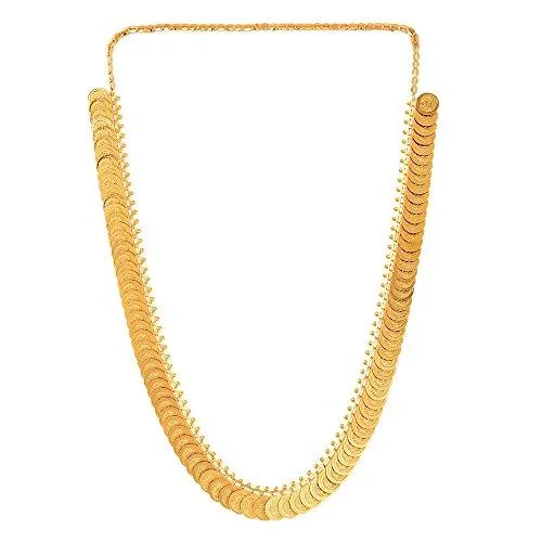 Zeneme Gold-Plated Temple Coin Chain Necklace Set For Women